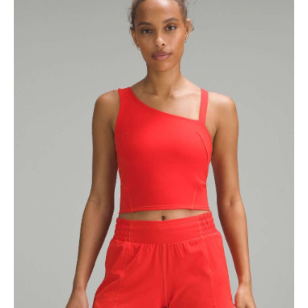 Lululemon Everlux Asymmetrical Tennis Tank Top Hot Heat 0